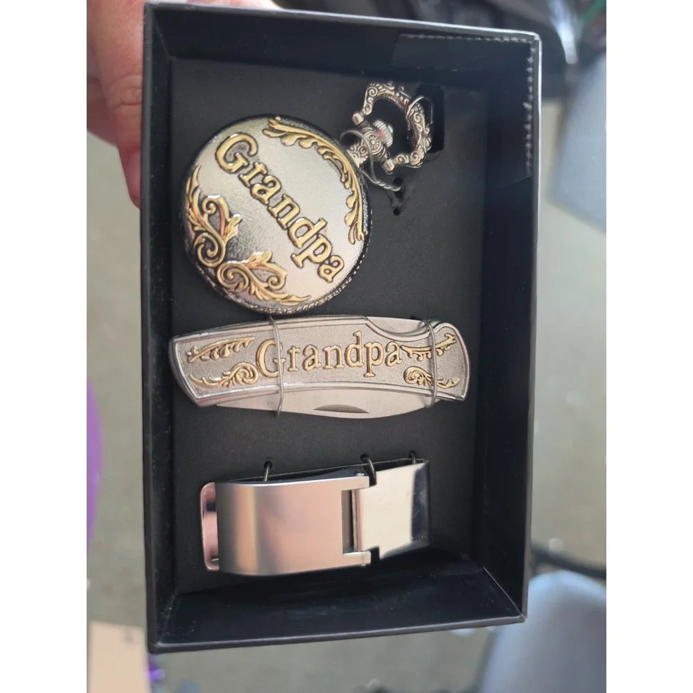 Grandpa watch, money clip, knife Gift Set Brand New